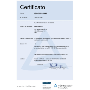 Certificazione T&Uuml;V Rheinland ISO 9001